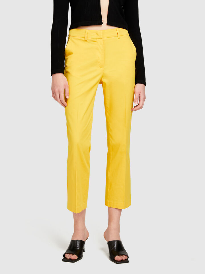 High-waisted trousers - women's high-waisted trousers - Yellow | Sisley image number 4